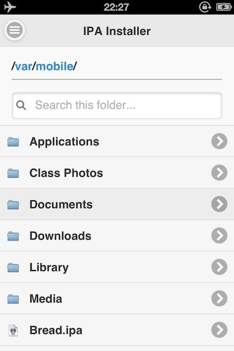 IPA Installer app list